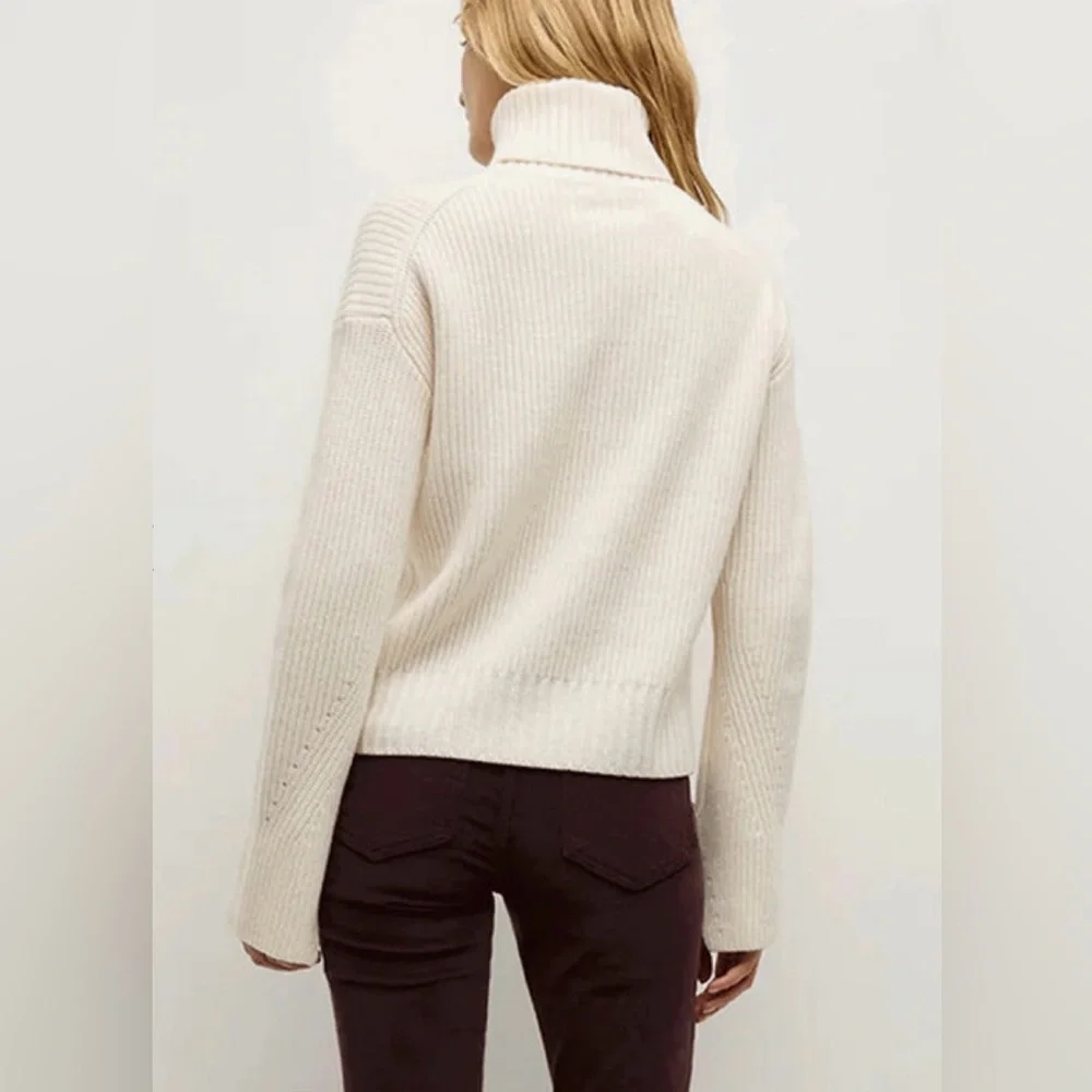 Veronica Beard Ecru Matilda Wool Cashmere Sweater | XS - Picture 2 of 13